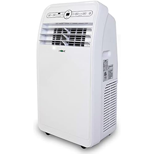 Uhome 12000 BTU Portable Air Conditioner w/Heater up to 450 Sq. Ft, Ac Heater Combo Window Unit, Portable AC Unit with Dehumidifier & Fan, Cools & Heats,Remote Control and Window Kit Included,White