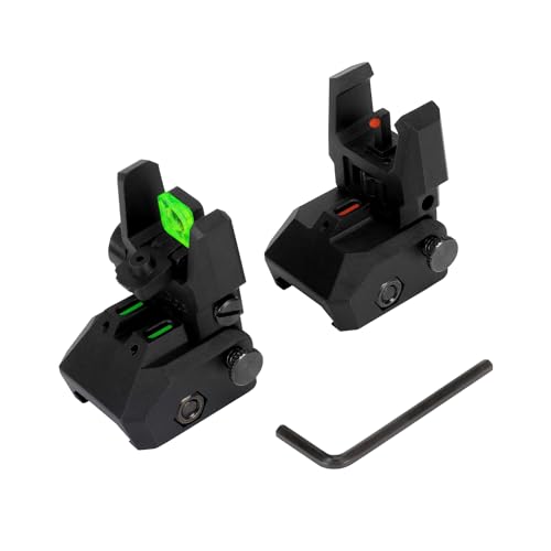 Aecktech Fiber Optic Sights,with Green and Red Full Fiber Optics Dots Polymer Fiber Optics Sights Front and Rear Backup Sights (Big Front Red Rear Green Black)