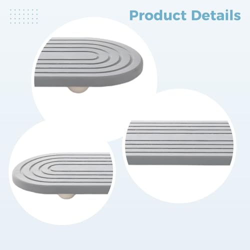 Bandeja de piedra absorbente de agua con base elevada de madera natural 4