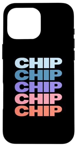 Funny Modern Repeated Text Design First Name Chip �X�}�z�P�[�X iPhone 16 Pro Max �p