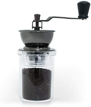 Verre Collection Ceramic Conical Burr Coffee Mill Manual Grinder, Brushed Black Copper