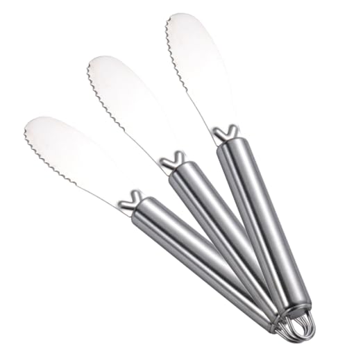 Homoyoyo 3 Pièces Couteaux à Beurre en Acier Inoxydable Racloirs à Confiture Fromage Portables Outils pour Étaler Beurre et Fromage Adaptés pour Sandwichs et Pâtisseries