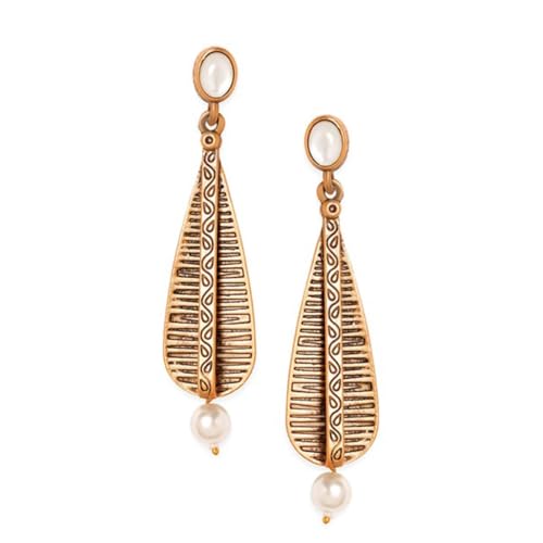 Rubans Gold Plated Geometric Drop Earrings (B0D6RGJYLX) Amazon Price History, Amazon Price Tracker