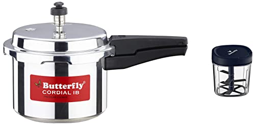 Butterfly Premium Vegetable Chopper 900 Ml, Blue & Cordial Induction Base Aluminium Pressure Cooker with Outer Lid, 3 Litres, Silver