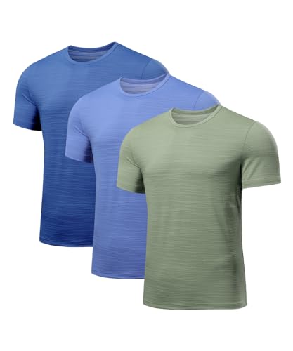 Arjen Kroos Men's Jacquard Mesh Performance T-Shirts Ice Silk Quick-Dry & Wrinkle-Resistant Athletic Undershirt