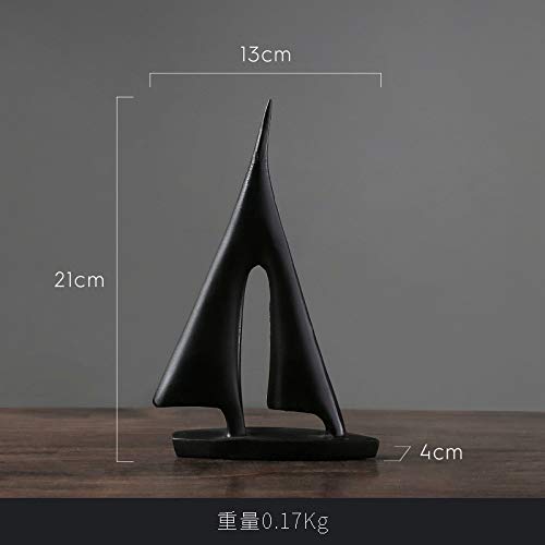 Voilier abstrait noir petite statue déco étagère maison