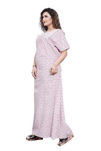 Image of YUKATA Nighty for Women Cotton Printed Maxi Gown Ankle Length Nighty Night Dress Gown for Women Maxi - Free Size (Pack of 2)