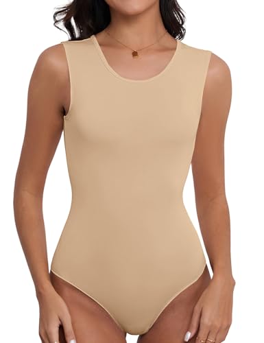 Camiseta sin mangas para mujer cuello redondo informal moda de verano