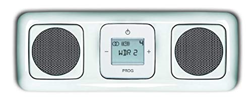 Busch Jäger Unterputz UP Digitalradio 8215 U (8215U) Komplett-Set Reflex SI alpinweiß mit 2 x Lautsprecher in 3 fach Rahmen integriert inkl.