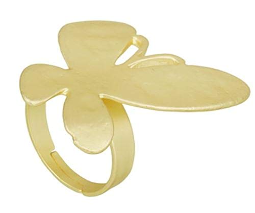Preisvergleich Produktbild Hammered Schmetterling Ring Verstellbar Goldton Sommerschmuck für Sie