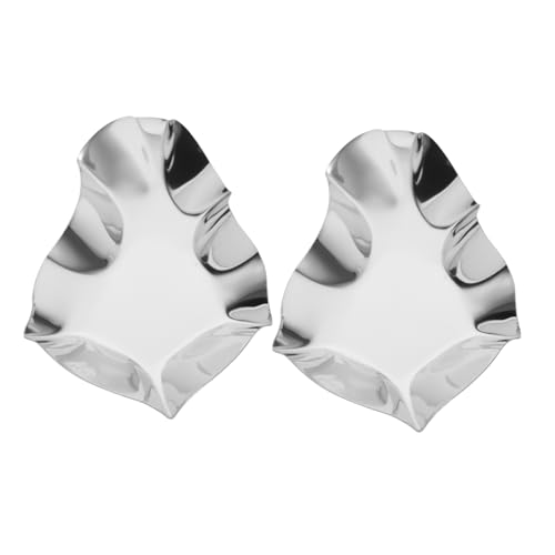 NUOLUX 2個 ステンレス製オイスターソーストレイ 多機能牡蠣殻形状スプーンレスト 大容量キッチン用 耐久性と清掃簡単 家やパーティー向け