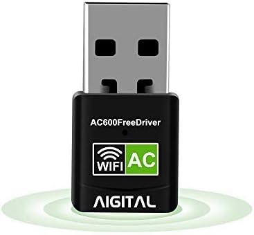 Aigital USB WiFi Adapter 600Mbps Mini Wireless Adapter Network WiFi Dongle High Speed Dual Band for PC/Desktop/Laptop, Support Windows10/8/7/Vista/XP, No CD Disk Needed
