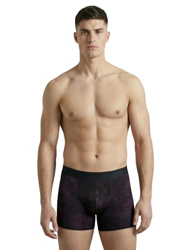 Image of TECHNOSPORT Men's Colorblock Trunks Underwear with ElastoLITE 4 Way Stretch Lightweight Breathable Moisture Wicking Soft Anti Odour Anti Microbial UPF 50+ Comfort Fit Boxer Briefs Innerwear for Men