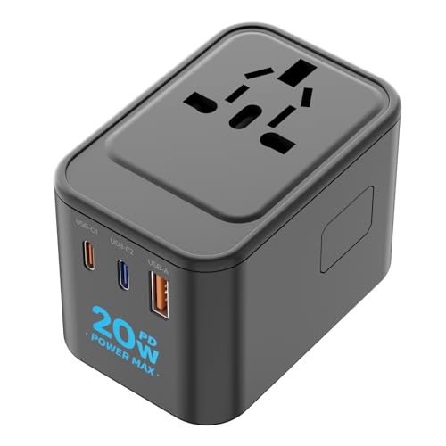 decqle Universal Travel Adapter for International Travel - EU UK US AU JP