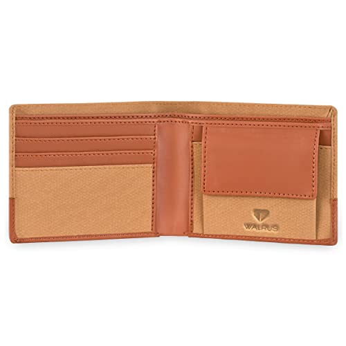 Image of Walrus Zeus II Tan Nature Friendly Vegan Leather Men Wallet with RFID Protection | Stylish Eco-Friendly Accessory | Features 3 Card Slots & Coin Pocket | Durable & Lightweight