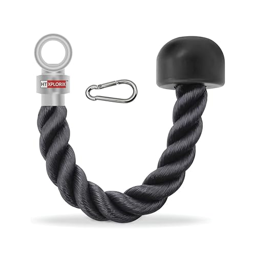 Image of Nylon Triceps Rope Single Grip Durable Cable Attachment for Tricep Pushdowns & Arm Workouts