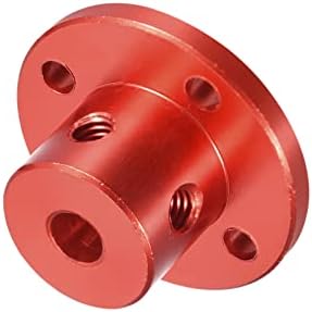 sourcing map 4 Pcs 5mm Flange Coupling Connector Red Shaft Axis Fittings for DIY RC Model Motors, 8pcs Fastening Screw 4pcs Hex Wrench
