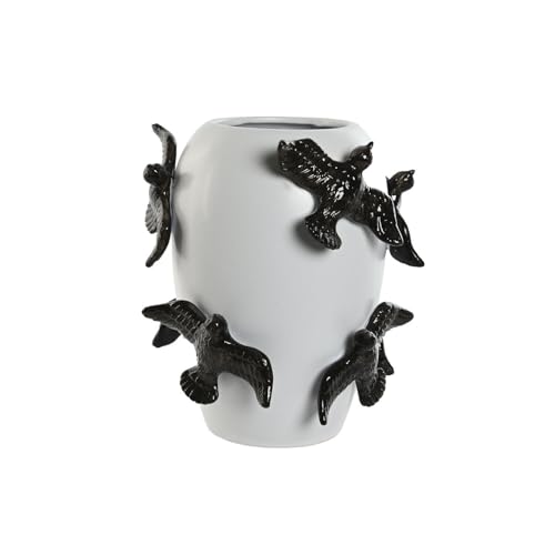 Jarron Gres 27X27X29,5 Pajaro Blanco