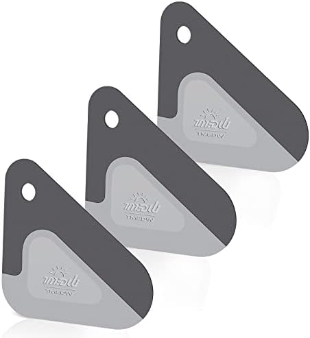 Food Scraper, 2-in-1 Pot and Pan Dish Scraper, Nylon and Silicone, Kitchen Scraper Tools for Cast Iron Skillets, Cookware, Dishes, Pans and Pots, Heat Resistant, Set of 3