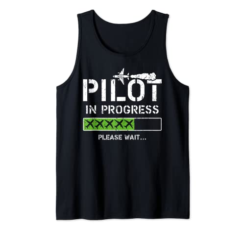 Piloto En Progreso Niño Futuro Piloto Aviación Aviación Volar Camiseta sin Mangas