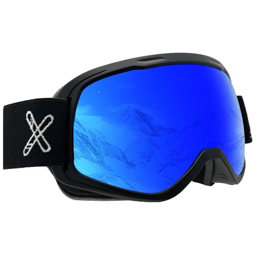 Feosger Kids Ski Goggles REVO Snow/Snowboard Goggles for Boys Girls Youth Spherical Wide Field of View Lens Anti-Fog UV400 age 6-14