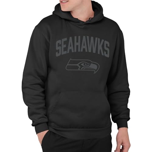 Junk Food NFL - Seattle Seahawks - Blackout - Officially Licensed Adult Pullover Fleece Hoodie for Men and Women