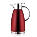 Haosens 1,8 Liter Edelstahl Isolierkanne thermoskanne, Doppelschicht Vakuum kaffeekanne - Elegantes Design, doppelwandige Isolierung (Rot)