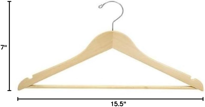 Only Hangers Natural & Chrome Flat Suit Hanger (Petite Size) [ Bundle of 50 ]