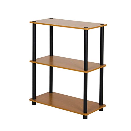 Sbdfk 3 Tier Bookshelf Shelf Bookcase, Wide Home Office Book Shelf, Storage Rack Shelf Unit, For Bathroom, Living Room - Cherry Wood #TOP4