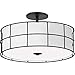 3 Light Matte Black Semi-Flush Mount