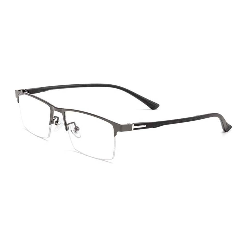 WZX Gafas de Lectura de Media Montura HD Gafas ultraligeras Anti-Azules Gafas de Mediana Edad y Ancianos Gafas de Lectura Ligeras Gafas ópticas rectangulares de Metal