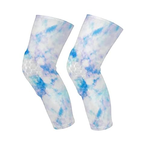 JUNZAN Youth Knee Pads for Wrestling Basketball Sky Blue Bball Knee Pads with Sleeves Sport Knee Pad for Volleyball Football 1 Pair Cover