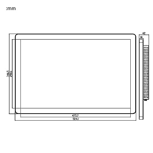 Image of GreenTouch 22 Inch Open-Frame Touchscreen LCD Monitor - Capacitive PCAP Multi Touch -1680x1050-16:10-Black and Silver Bezel