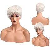 Diseño especial: peluca de corte pixie Meiriyfa para mujer, utilizamos un diseño especial y artesanía para hacer que la línea del cabello pueda ser libre y se vea más natural para que la parte superior del cabello pueda ser un poco desordenada. No te preocupes, puedes peinarla para que la peluca se vea esponjosa y natural.
