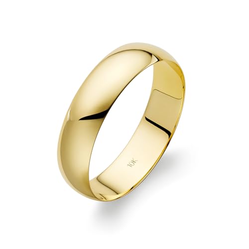 Oxford Ivy Men's Solid 10K Yellow Gold 5mm Classic Plan Wedding Band Ring Size 8