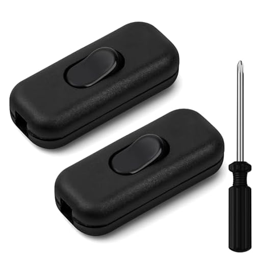 AXFEE2 piezas Interruptor de Cable en Línea Botón, 6A 250V Interruptor de Alimentación en Línea, Interruptor Inline de Lámpara/Luz/Bombilla