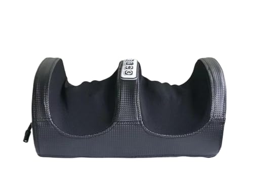 Massaggiatore per piedi con riscaldamento, massaggiatore elettrico per piedi e gambe con rulli shiatsu con telecomando e timer per rilassamento e sollievo dal dolore (rosso/oro/nero) (nero)