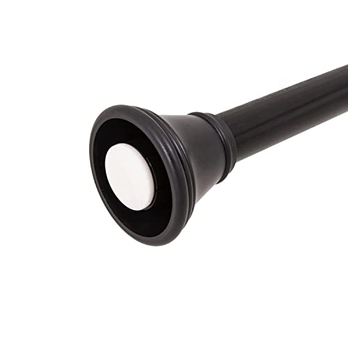 Interior Living 42-72 In. Adjustable Decorative Standard Shower Rod, Black #TOP1