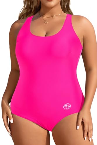 Image of Aqua Eve Plus Size Swimsuits Athletic One Piece Bathing Suit for Women Tummy Control Slimming Swimwear