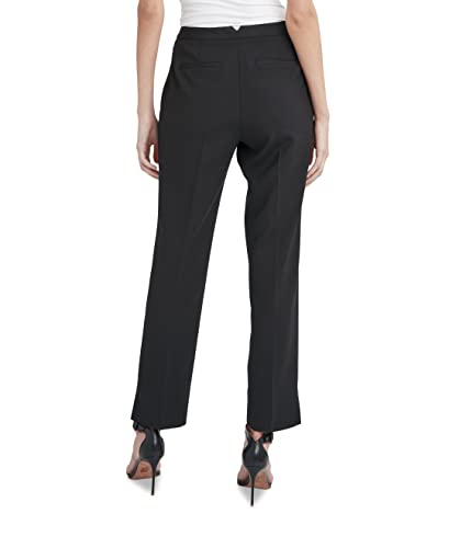 BCBGMAXAZRIA Women's Fitted Button Front Tummy Control Cropped Trouser with Pockets4