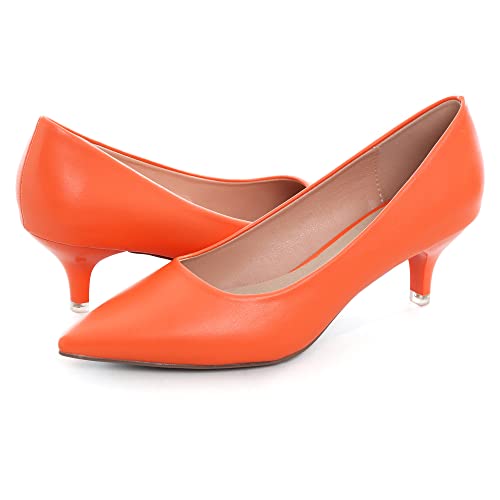 Women's Fashion Pointed Toe Pumps Low Heel Kitten Slip on Sexy Party Prom Evening Dress Shoes3