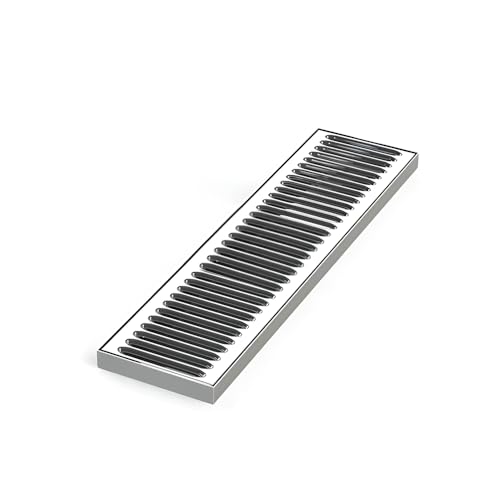 20-Inch Drip Tray for Bar Taps and Beverage Dispensers - Surface Mount Drip Tray - No Drain - Polished Stainless Steel