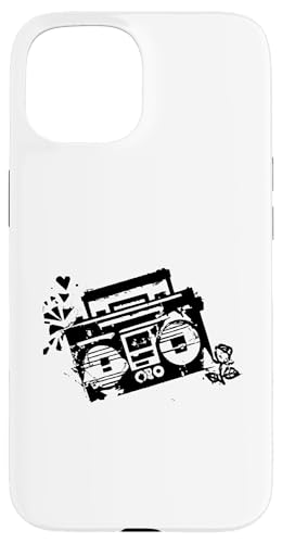 Retro 80s 90s Boom-box Vintage Cassette Player Graphic Tee �X�}�z�P�[�X iPhone 15 �p