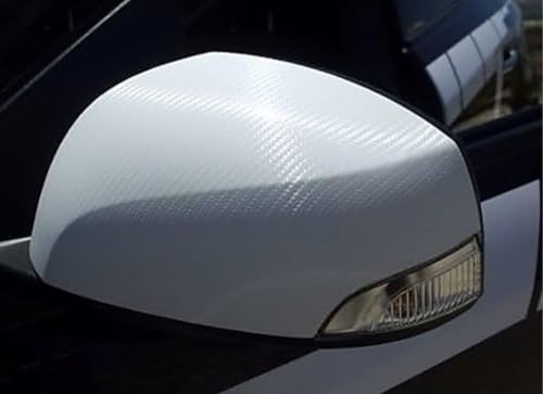 Image of WISDOM 3D White Carbon Fiber Vinyl Wrap Adhesive Sheet Roll Vinyl Sticker for Cars Auto and Motorcycle DIY, Decoration Crafts (12 inchx480 inch)