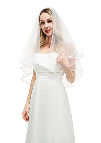 Kung Fu Party Glitter Rhinestone Bride To Be Tiara And White Double Ribbon Edge Center Cascade Bridal Wedding Veil With Comb And Bride To Be Satin Sash #TOP4