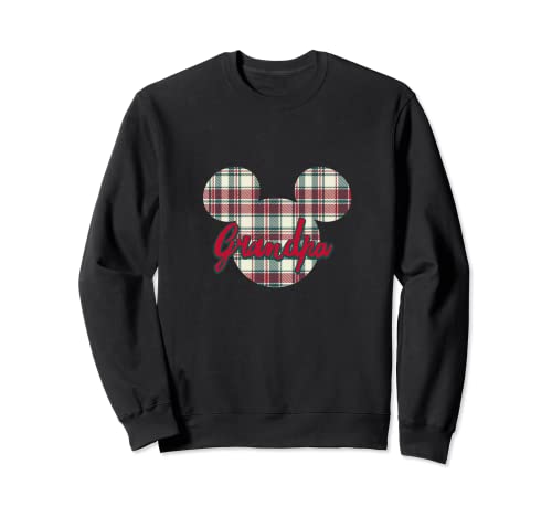 Sweat Mickey Mouse Disney pour grand-père : vêtement hiver homme à carreaux de Noël