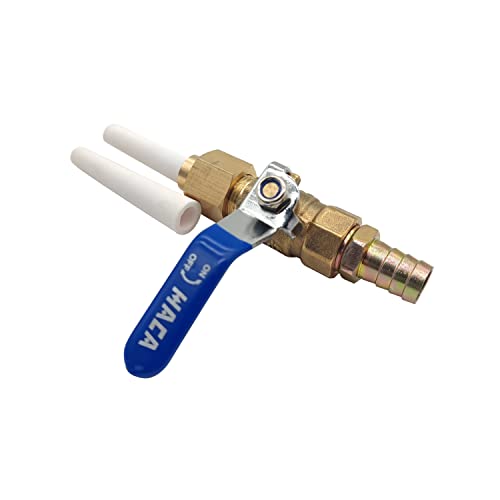 Image of Ceramic Sandblasting Gun Assembly: Nozzle Tip (1 /8 inch ID) 2Pcs Nozzles | Brass Ball Valve and Connector 2Pcs Grinding Nozzle Tip Replacement,Valve Type Sandblaster Gun Blue