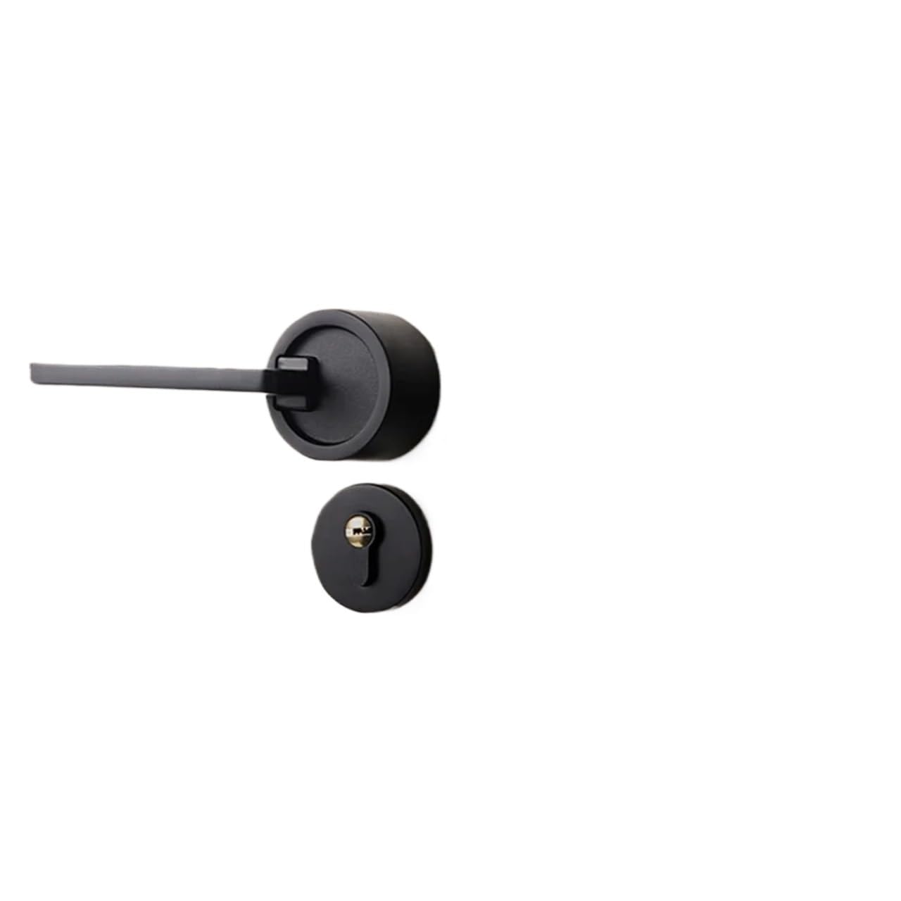 Door Handle Indoor Mechanical Lock Wooden Door Handle Split Lock 1Pcs(Dumb Black)
