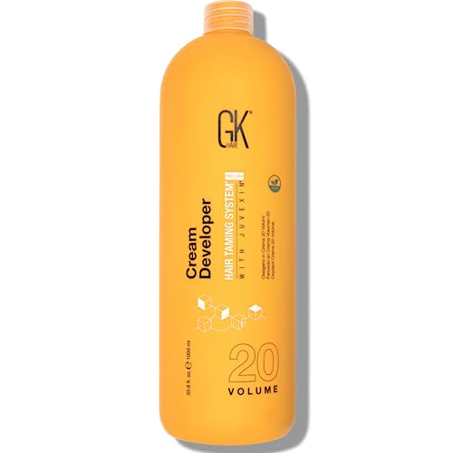GK HAIR Vegan Professional Hair Creme 20 Volume Developer 33.8 Fl Oz for Hair Coloring Bleach - High-Performance Long Lasting Semi-Permanent Hair Color Toner Dye