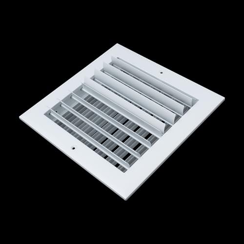 Fits 10x10 Duct Opening Aluminum 2-Way Adjustable Air Supply Grille by Handua | Curved Blade Register Vent Cover for Sidewall & Ceiling | White | Outer Size: 11.75" X 11.75" by Handua - Used condition - Image 7